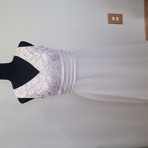 R & M Richards Size 8 Cream Sequin Dress